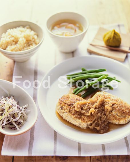 食の蔵 プロの料理人が制作したレンタルレシピサイト レシピ詳細 マクロビ 豆腐ハンバーグの献立